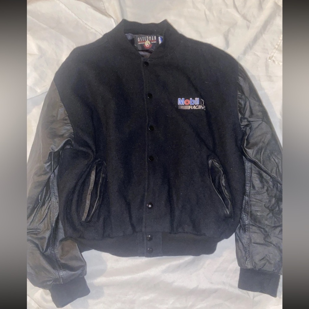 Mobil 1 Racing Letterman Jacket Style roughly a 2x